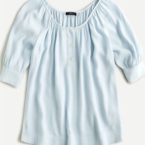 NWT J. Crew XL light blue drapey scoop neck top